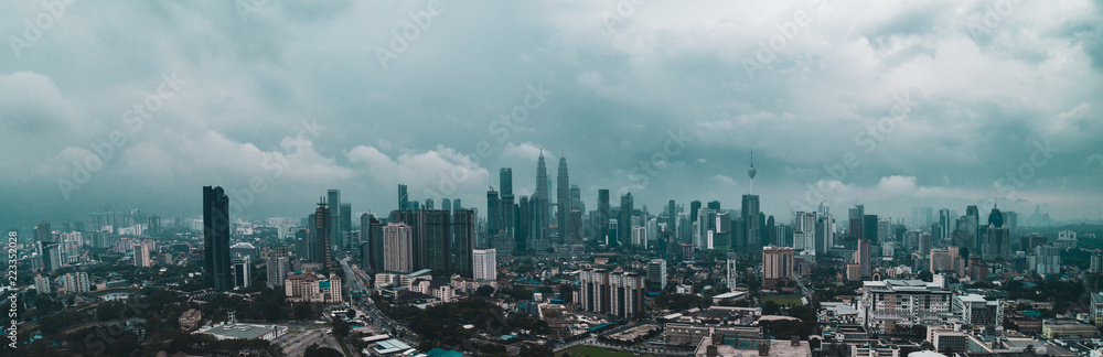Aerial view of Kuala Lumpur during hazy day. Kuala Lumpur is the capital city of Malaysia