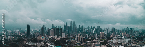 Aerial view of Kuala Lumpur during hazy day. Kuala Lumpur is the capital city of Malaysia photo