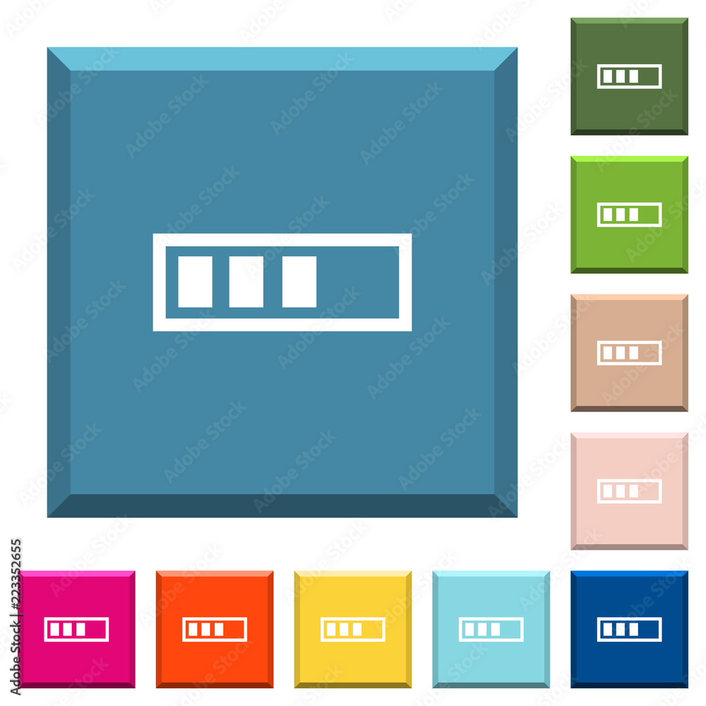 Progressbar white icons on edged square buttons Progressbar white icons on edged square buttons