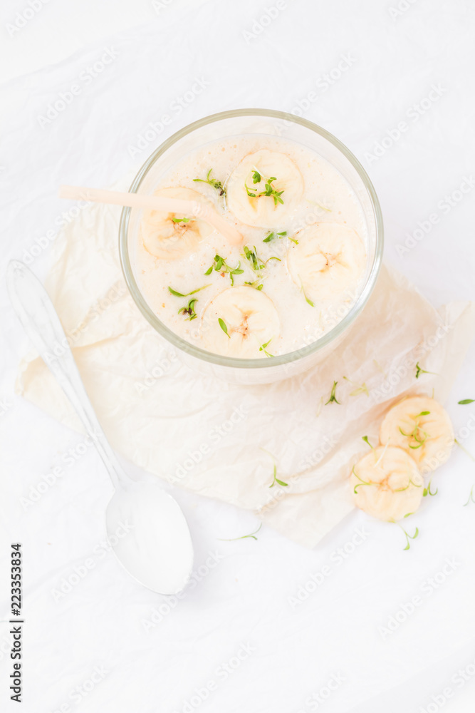 Pear banana drink petals cress Pear banana drink petals cress