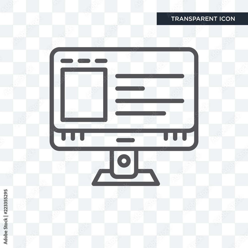 Computer Monitor vector icon isolated on transparent background, Computer Monitor logo design Computer Monitor vector icon isolated on transparent background, Computer Monitor logo design