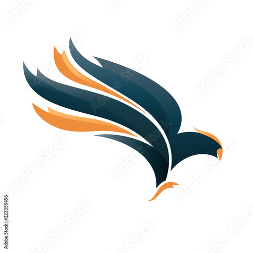 Eagle emblem, falcon logo, vector template