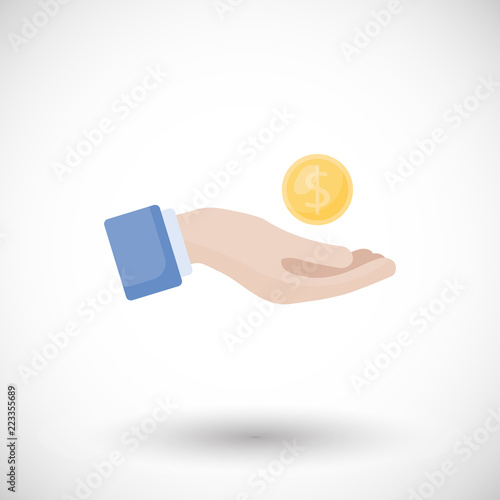 Donation and charity flat vector icon, flat design