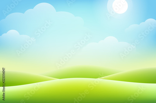 Clean background with green hills
