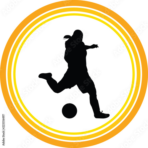 soccer women silhouette. girl play soccer