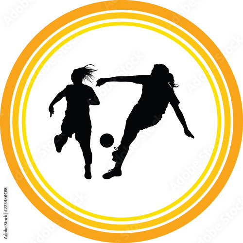 soccer women silhouette. girl play soccer