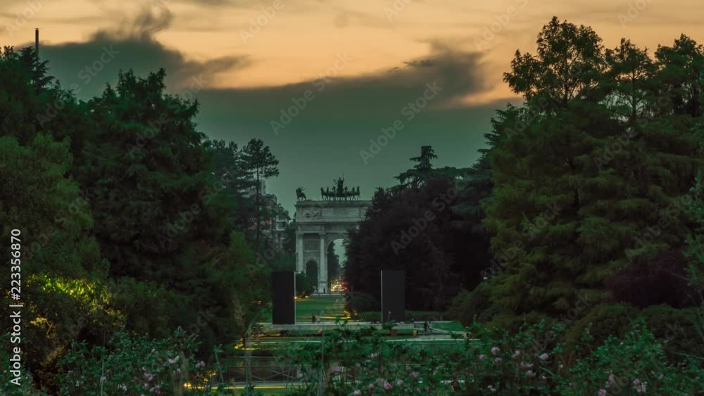 arco della pace sempione park milano time lapse arco della pace sempione park milano time lapse