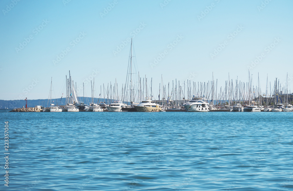 View on the sailing port of Split, Croatia.