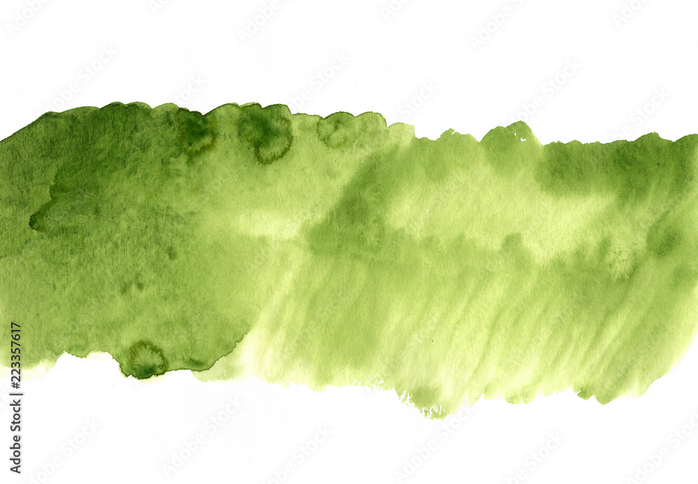 Green watercolor strip background. Paper texture. Stock Photo | Adobe Stock