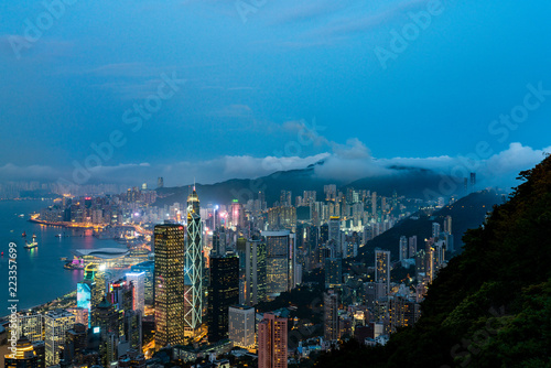Photography hong kong city at night