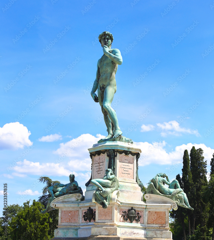 David statue at Piazzale Michelangelo / Michelangelo Square Florence city Tuscany Italy