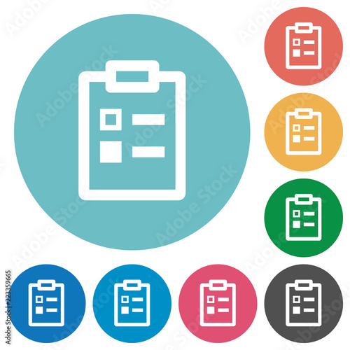 Survey flat round icons