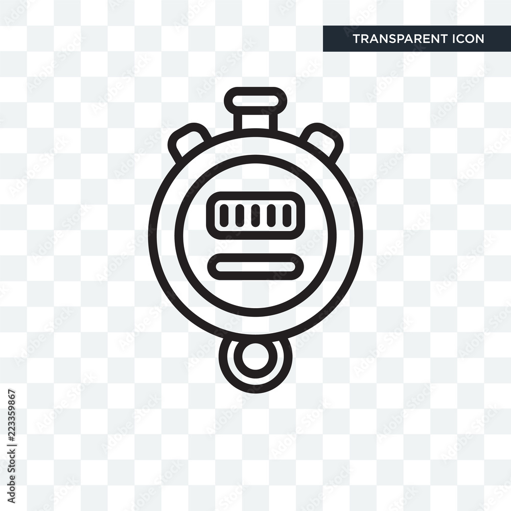 Fototapeta premium Stopwatch vector icon isolated on transparent background, Stopwatch logo design