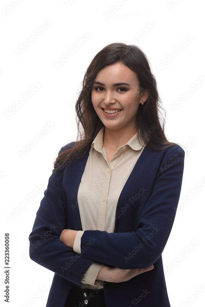 Beautiful young business woman isolated white background. Beautiful young business woman isolated white background.