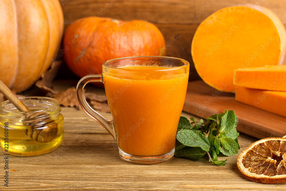 Pumpkin smoothie for Thanksgiving, autumn drink. Pumpkin smoothie for Thanksgiving, autumn drink.