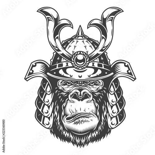 Vintage serious gorilla warrior
