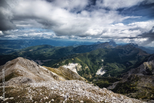 The Apuan alps and the valley