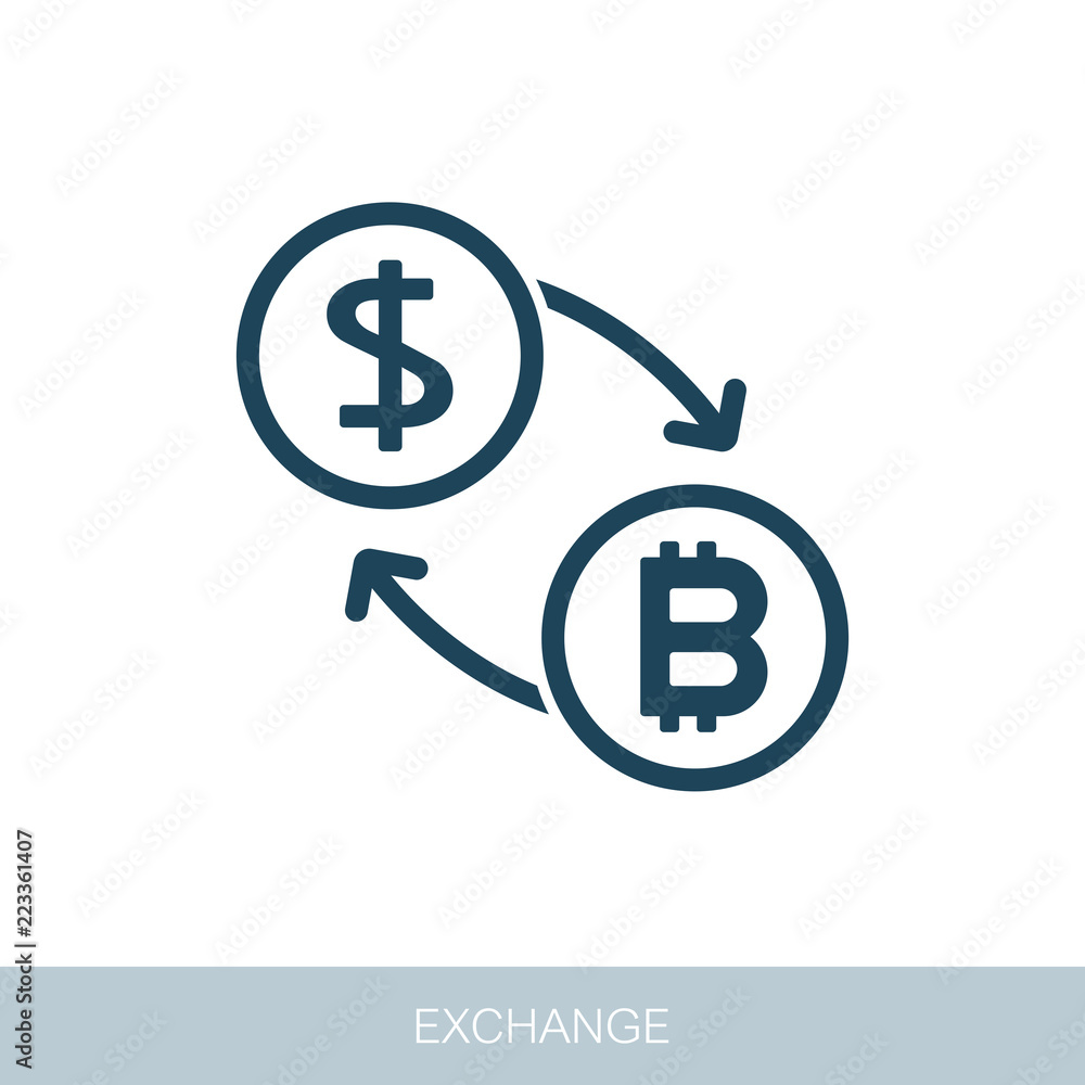 Bitcoin to dollar exchange icon Bitcoin to dollar exchange icon