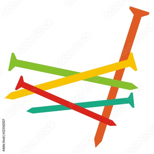 nails, set, colored vector icon	