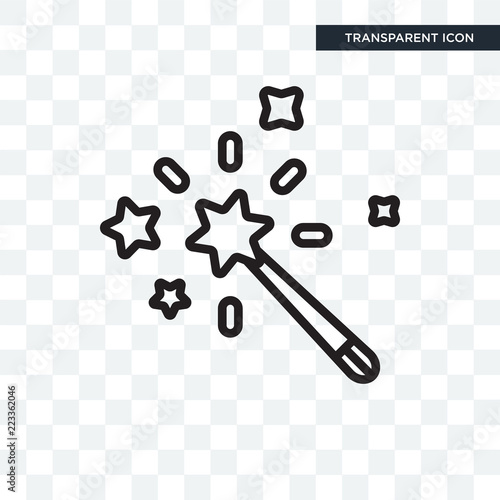 Magic wand vector icon isolated on transparent background, Magic wand logo design