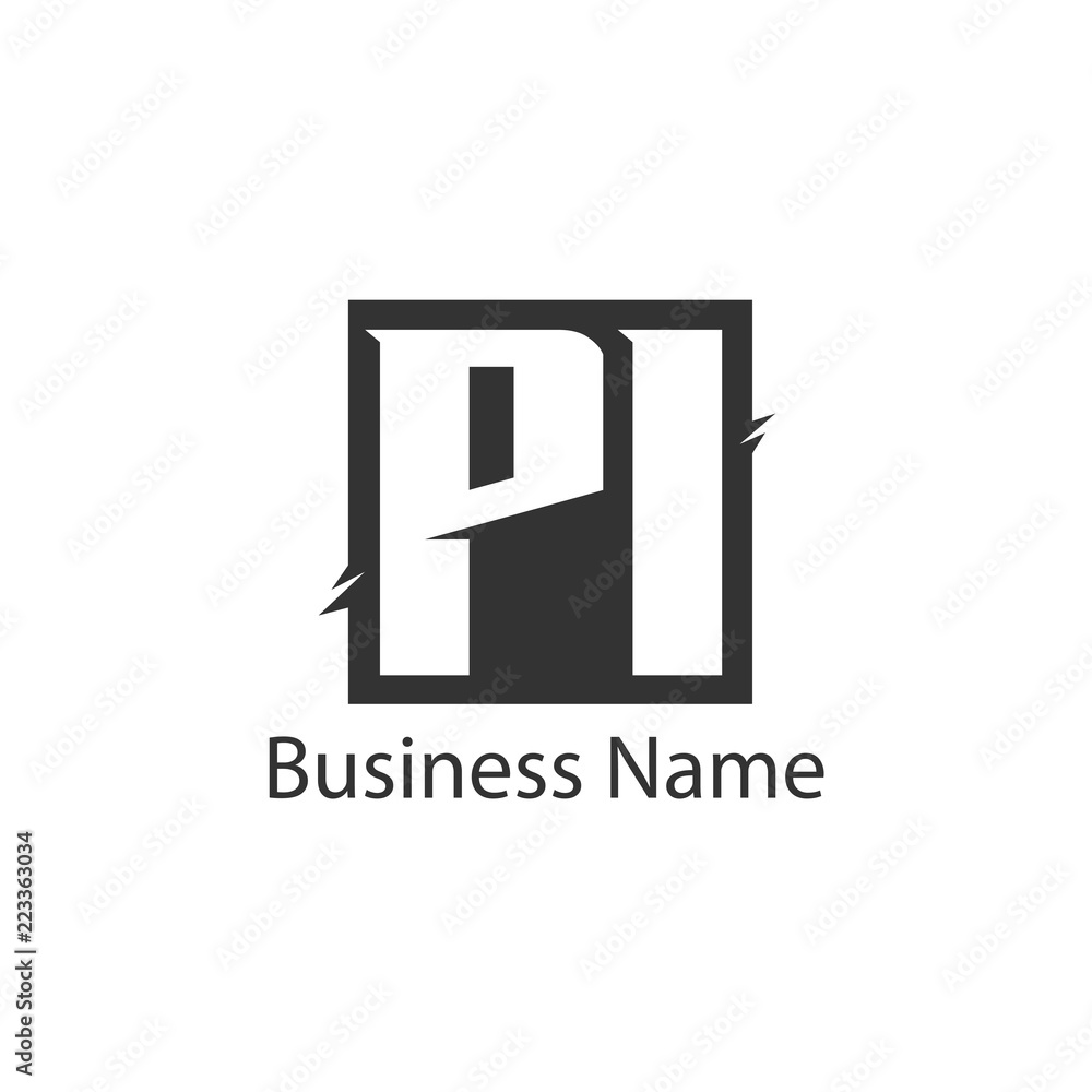 Obraz premium Initial Letter PI Logo Template Design