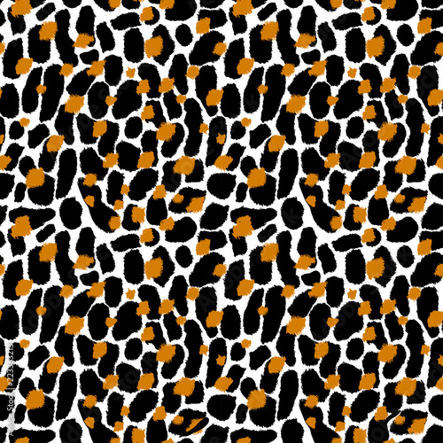 Seamless abstract pattern art. Texture with Hand Painted Crossing Brush Strokes for Print. Animal fur texture background. Modern graphics.