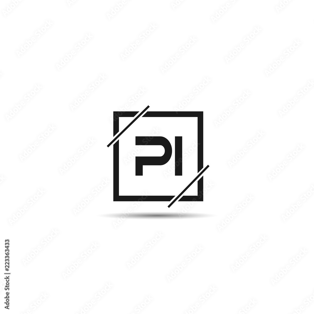 Fototapeta premium Initial Letter PI Logo Template Design