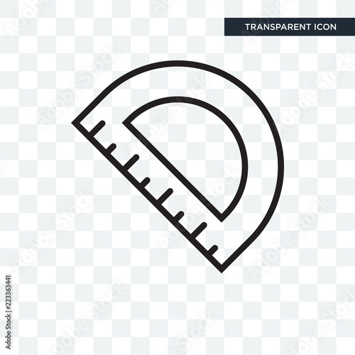 Protractor vector icon isolated on transparent background, Protractor logo design