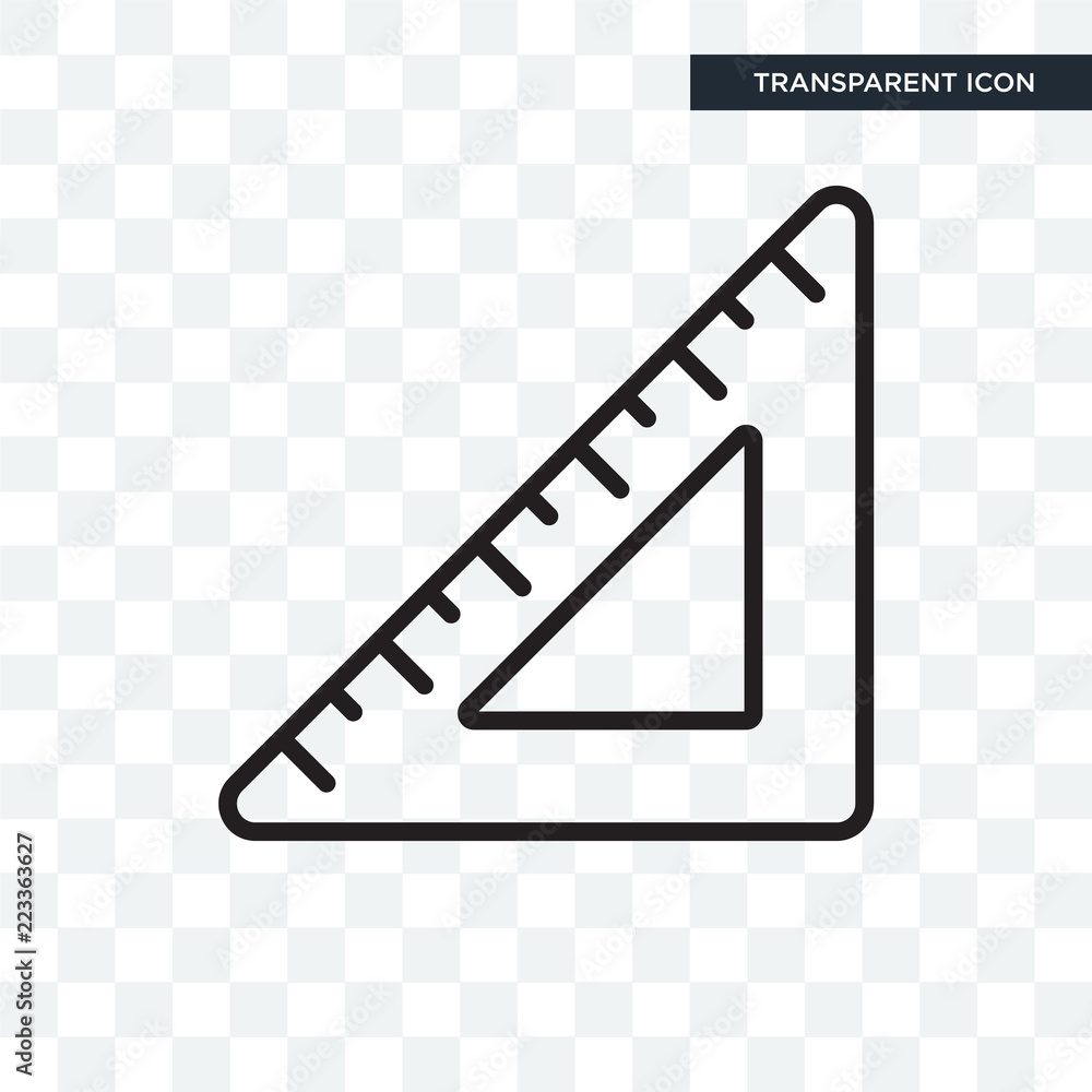 Foto Set square vector icon isolated on transparent background, Set square logo desig