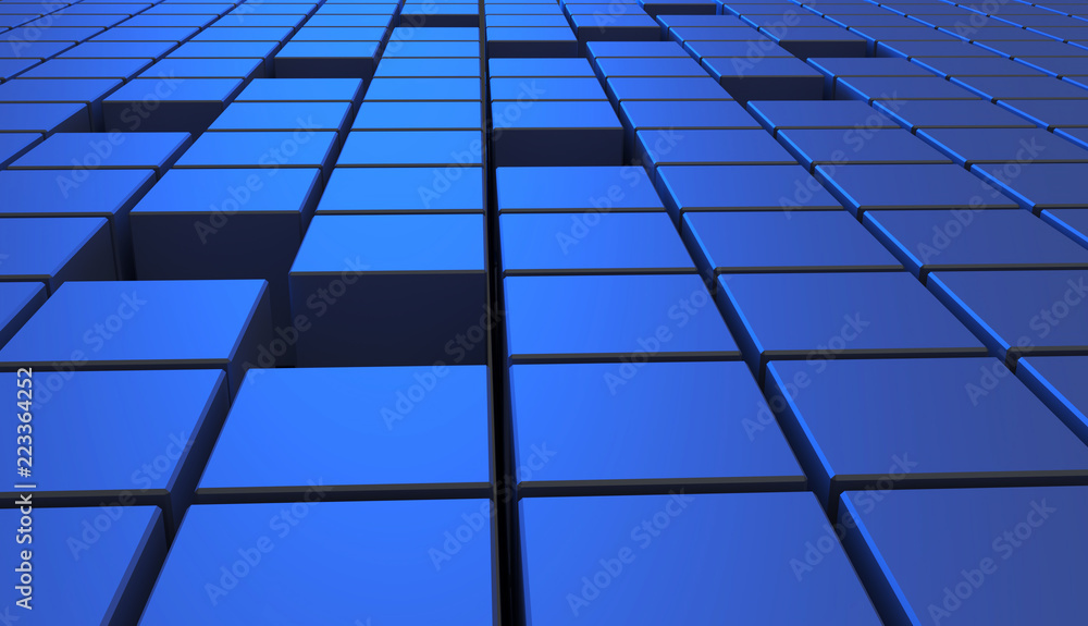 Abstract background of cubes in blue color. 3D illustration. Abstract background of cubes in blue color. 3D illustration.