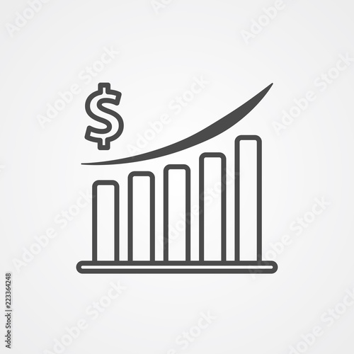 Graph vector icon sign symbol