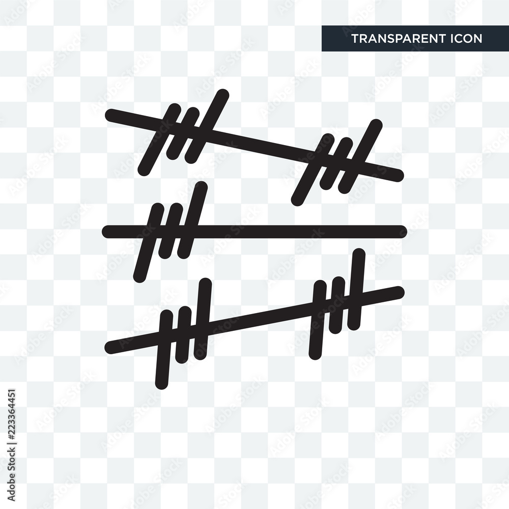Barbed wire vector icon isolated on transparent background, Barbed wire logo design Barbed wire vector icon isolated on transparent background, Barbed wire logo design