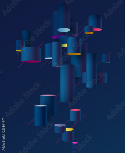  Background with 3D cylinders