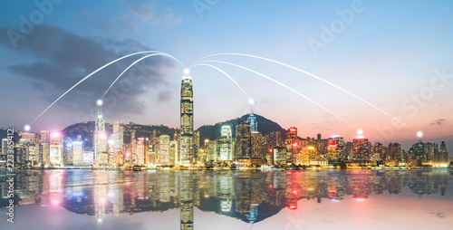 Hong Kong City Scenery and Big Data Concept