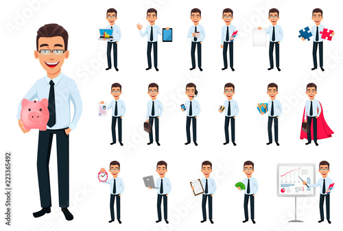 Handsome businessman in office style clothes