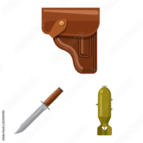 Vector design of weapon and gun icon. Collection of weapon and army stock vector illustration.