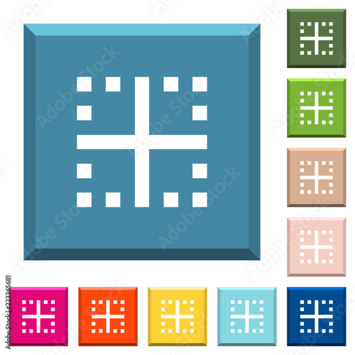 Inner borders white icons on edged square buttons