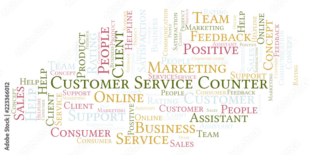 Obraz premium Customer Service Counter word cloud.