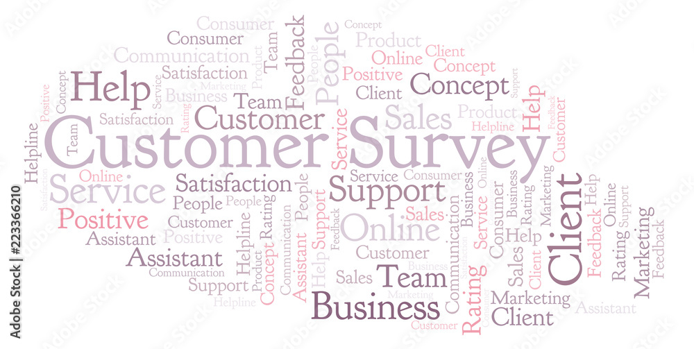 Obraz premium Customer Survey word cloud.