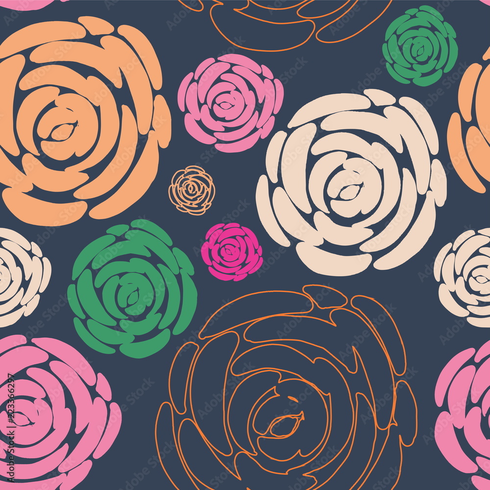 Seamless pattern with flowers roses vector. Seamless pattern with flowers roses vector.
