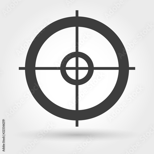 Crosshair icon. Vector small sniper weapon aiming sign