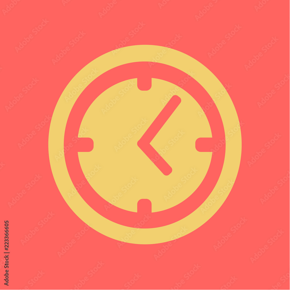Flat clock icon. Time business icon. Illustration Flat clock icon. Time business icon. Illustration