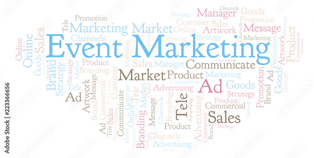 Obraz premium Word cloud with text Event Marketing.