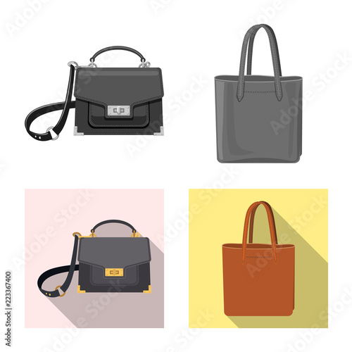 Vector design of suitcase and baggage icon. Collection of suitcase and journey vector icon for stock.