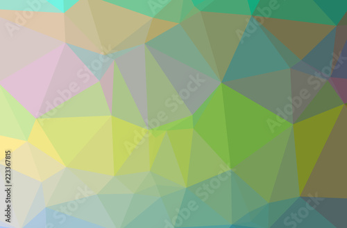 Illustration of green abstract polygon elegant multicolor background. photo