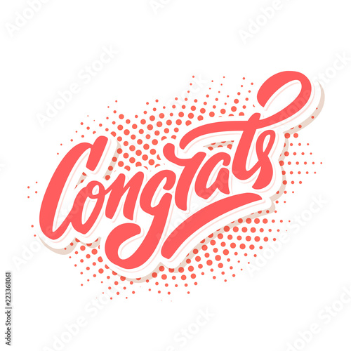 Congrats card. Hand lettering