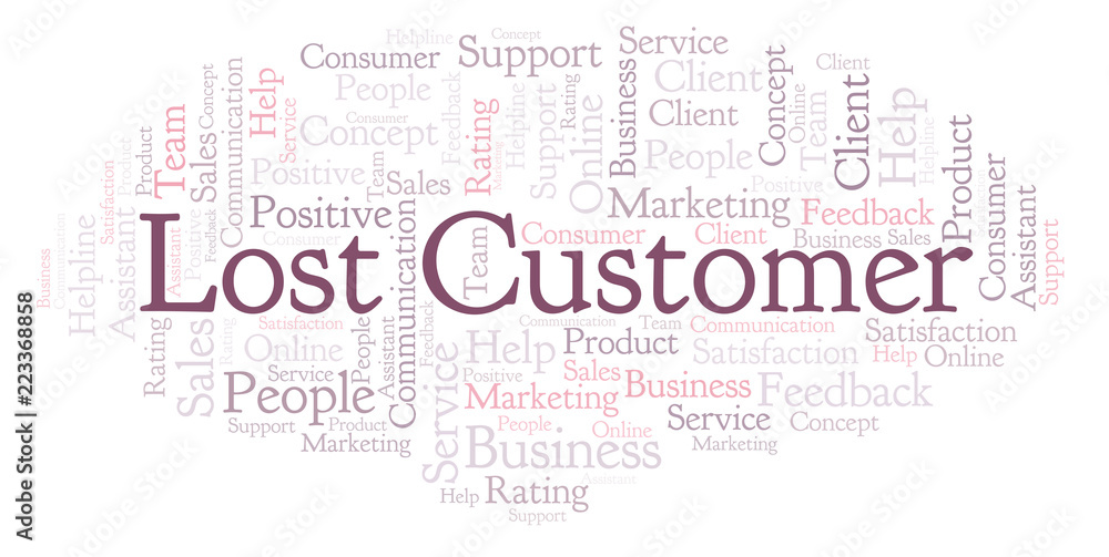 Obraz premium Lost Customer word cloud.