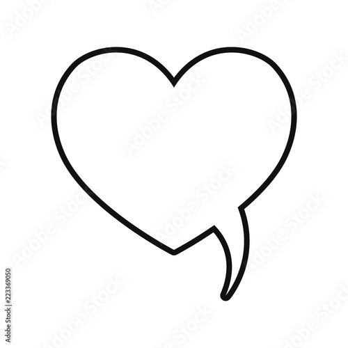 heart love shaped speech bubble
