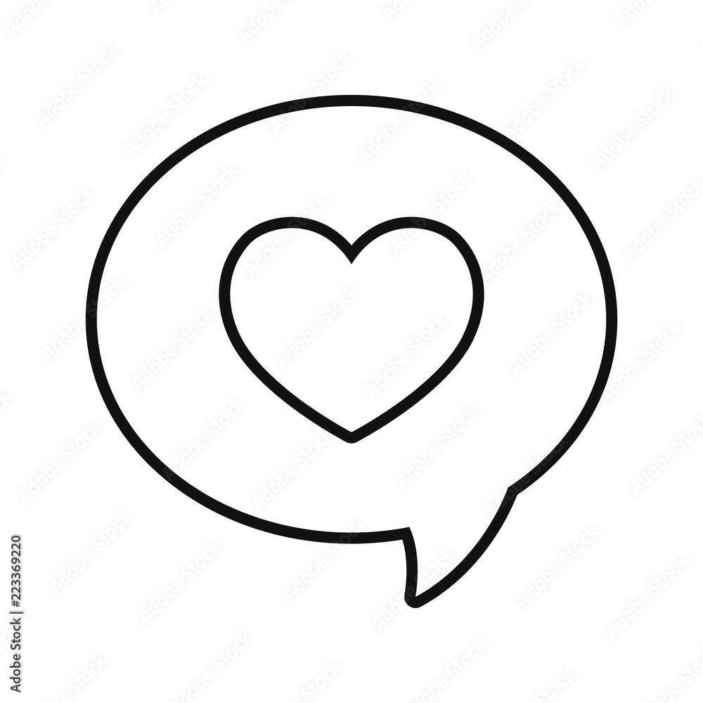 love heart speech bubble message