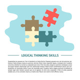 Logical thinking concept illustration in flat style with text